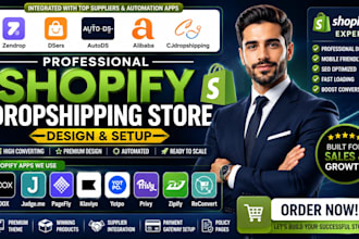 design shopify dropshipping store using zendrop dsers alibaba autods