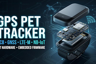 design gps pet tracker pcb, gnss, ltem, nb iot and iot firmware