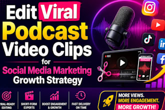 edit viral podcast video clips for social media marketing growth strategy