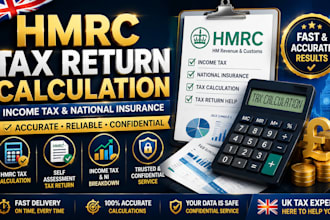 help you with uk hmrc tax return calculations, income tax and national insurance