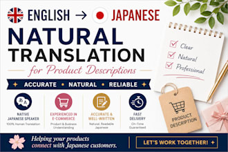 translate your product descriptions into natural japanese