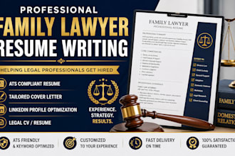 write ats compliant family lawyer resume legal CV cover letter and linkedin prof