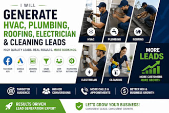 generate hvac, plumbing, roofing, electrician, and cleaning leads via facebook