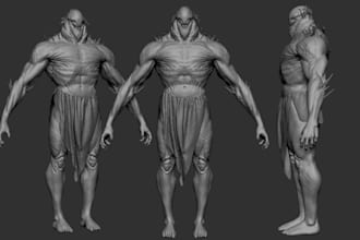sculpt a 3d character ready for 3d printing