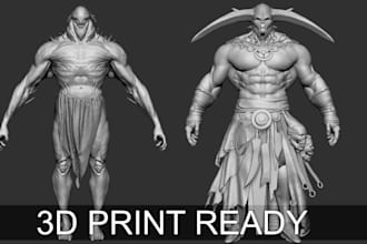 sculpt a 3d character ready for 3d printing