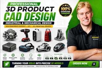 3d product cad design industrial mechanical design in solidworks stl 3d printing