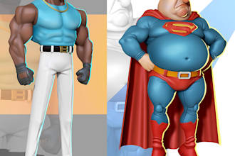 3d character modelling and 3d print model