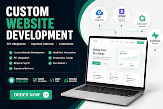 develop website and integrate API, payment gateway and automation