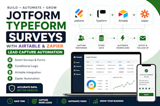 build jotform typeform surveys and airtable zapier n8n automation