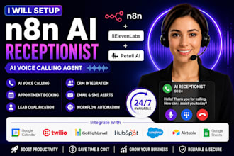 setup n8n ai receptionist n8n ai voice calling agent n8n elevenlabs retell call