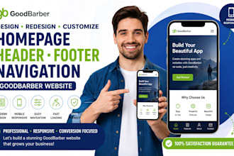 design redesign customize homepage footer header navigation goodbarber website