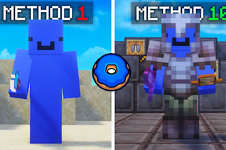 make a high quality donut smp minecraft thumbnail