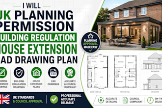 uk planning permission building regulation house extension cad drawing plan
