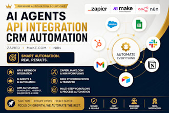 build ai agent with zapier n8n, API integration and CRM automation