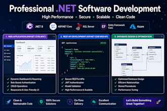 develop software using asp net core mvc web API c sharp sql server applications