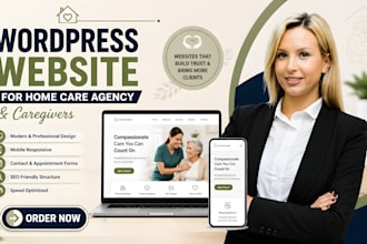 design wordpress website for home care agency and caregivers