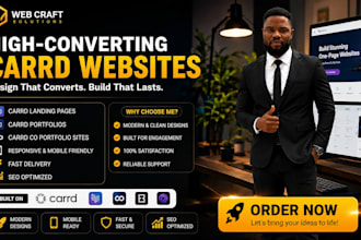 design a carrd website, responsive landing page or carrd portfolio site