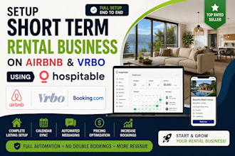 setup short rental business on airbnb, vrbo using hospitable