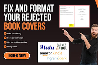 design an ebook cover design and fix rejected amazon KDP book covers