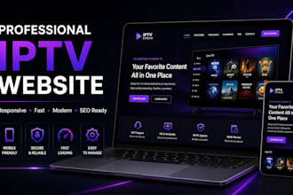 design a professional iptv website for your streaming business