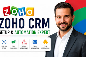 set up zoho CRM zoho campaigns zoho workflows  email automation and integration