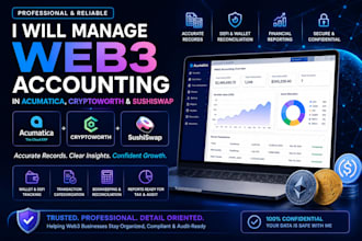 manage web3 accounting in acumatica, cryptoworth, and sushiswap