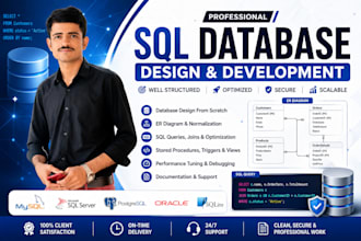 devlop advanced database design with both front and backend