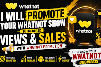 promote your whatnot live show for more viewers, bids and visibility