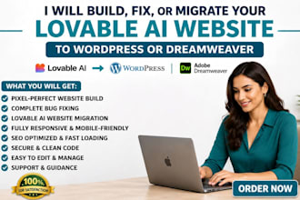 build, fix, or migrate your lovable ai website to wordpress or adobe dreamweaver