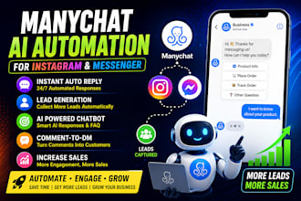 set up manychat ai automation for instagram dm messenger and social media