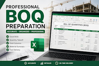 prepare a professional bill of quantities boq in excel