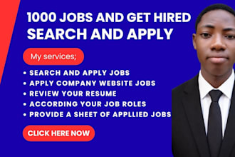 do job search and apply for jobs and resume for you