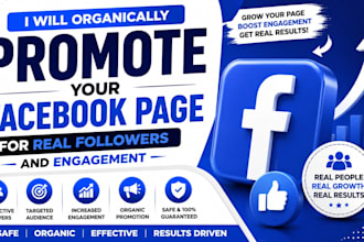 do organic facebook page promotion and growth for real followers