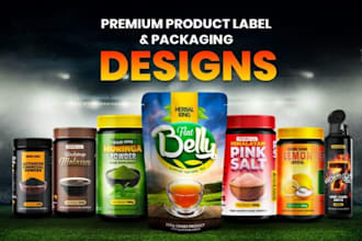 design premium food packaging, label, pouch, box, and snack packaging