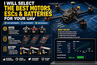 select the best motors, escs and batteries for your uav