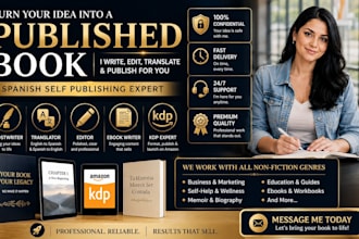 spanish self publishing expert, ghostwriter, translator editor ebook writer kdps