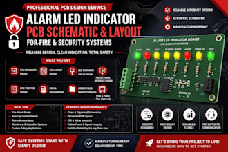 design alarm led indicator pcb schematics and layouts for fire security system