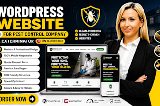 design wordpress website for pest control company and exterminator on elementor
