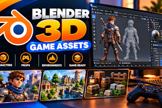 create blender 3d game assets and game ready models