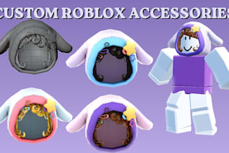 create custom roblox ugc wearable accessories, hair, hats and 3d roblox models