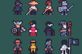 make 8bit 16bit 32bit spritesheet pixel animation rpg game asset