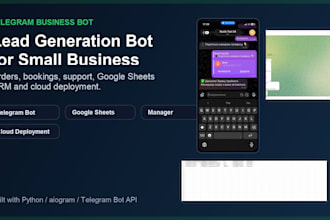 build a telegram bot for leads, bookings and orders