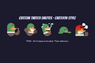 draw custom cartoon twitch emotes for your stream