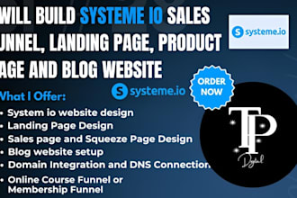 build systeme io website, landing page, sales funnel, email automation blog page