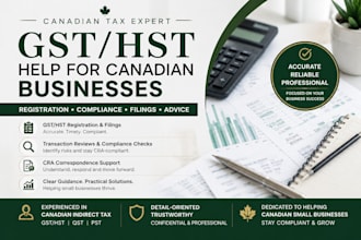 help review, prepare and submit gsthst and pst filings for small businesses