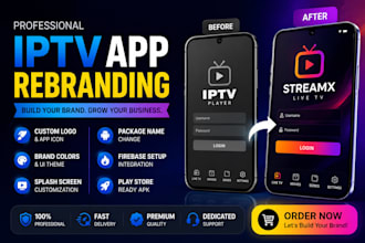 professionally rebrand your iptv android app into a premium white label brand