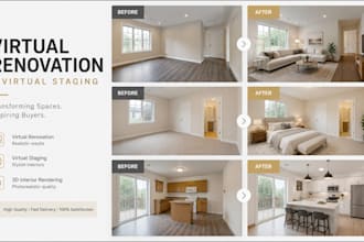 do declutter virtual renovation, property virtual staging, 3d interior rendering