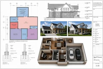 create architectural house plans, floor plans, elevations and permit ready draw