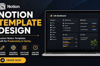 build custom automated customized notion template workflow for life and business