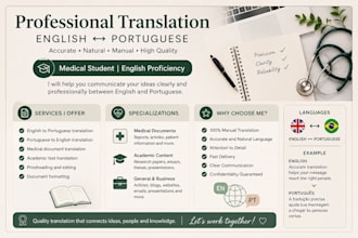 translate english to portuguese and portuguese to english